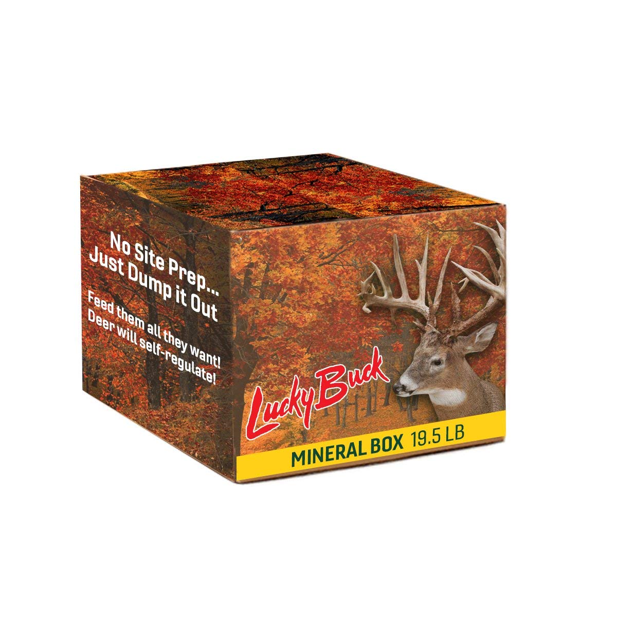 Lucky Buck Mineral Box 19.5 lbs - Premium Deer Mineral Supplement for Healthy Antler Growth & Attracting Game - Ideal for Hunting Season & Wildlife Feeding