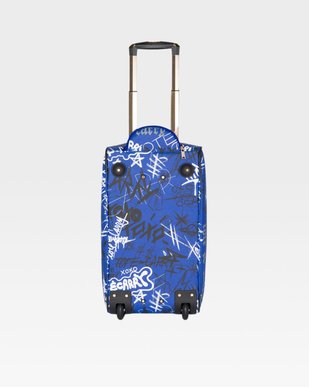 Royal Blue Graffiti Rolling Duffle Bag - Waterproof Travel Luggage for Gym, Sports & Weekend Getaways
