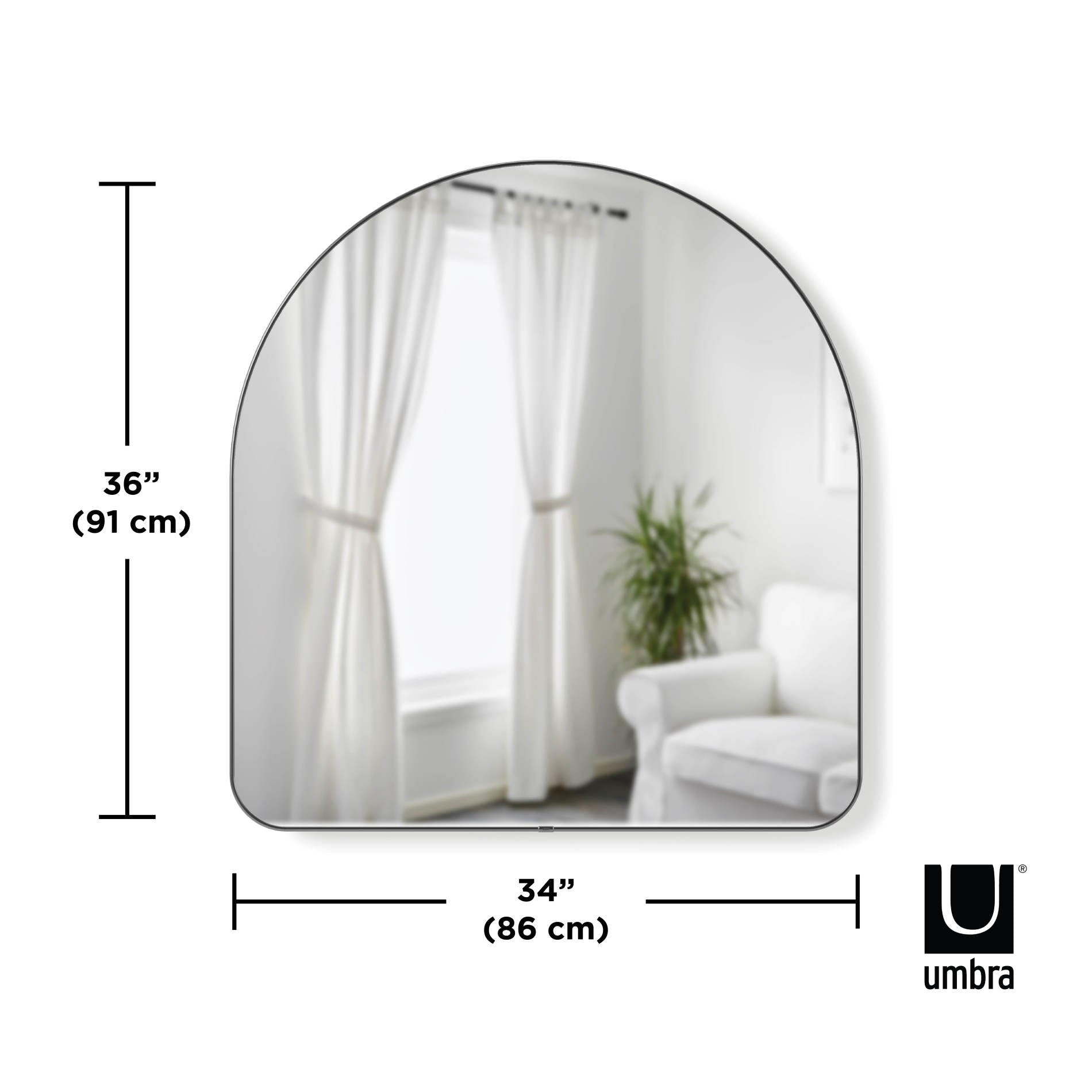 Stylish Hubba Arched Wall Mirror - Elegant Full-Length Floor Mirror with Metal Frame for Bedroom, Living Room & Entryway Decor | Perfect for Vanity, Dressing Area & Home Styling