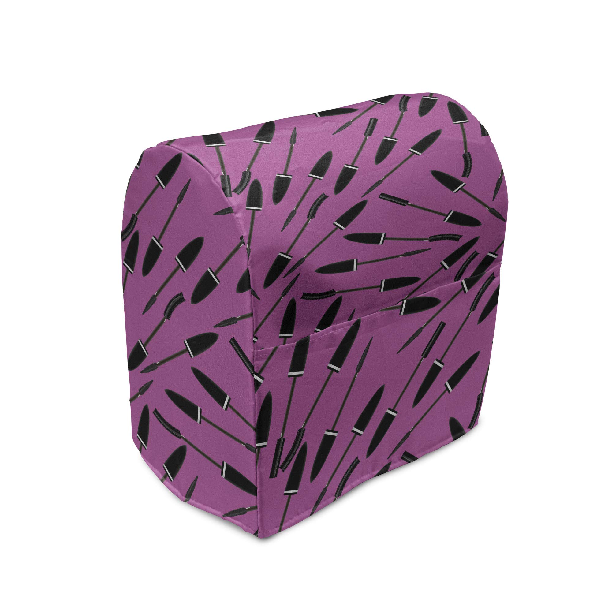 Ambesonne Feminine Stand Mixer Cover - Stylish Kitchen Appliance Organizer with Pocket for 6-8 Quart Mixers | Makeup & Beauty Supplies Storage | Perfect for Home Baking & Cosmetic Organization (Fuchsia Charcoal Grey)