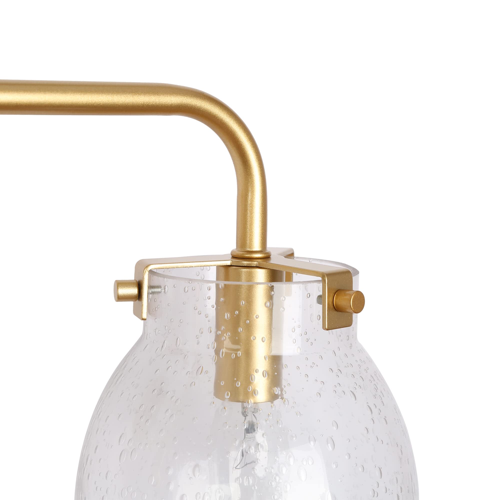 Modern Gold Vanity Lights with Seeded Glass - 4 Light Bathroom Fixture for Mirror (29