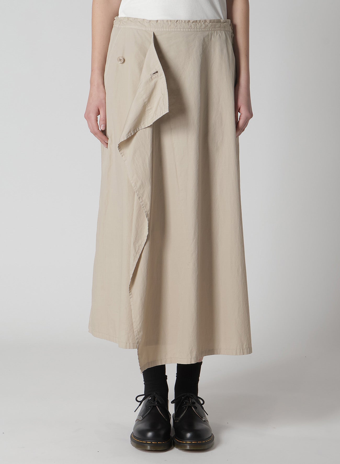 Women's Cotton Broadcloth Garment-Dyed Front Triangle Stitch Skirt - Casual Summer Dress for Beach, Picnic & Everyday Wear