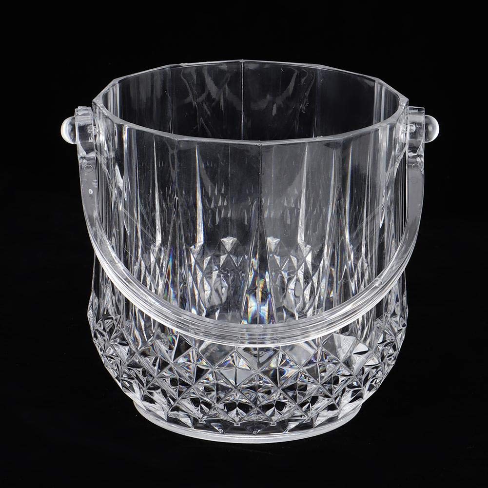 Premium Acrylic Ice Bucket - Crystal Clear Diamond Design for Cocktails, Wine & Beverages | Durable & Stylish Barware for Home, Cafe & Party Use