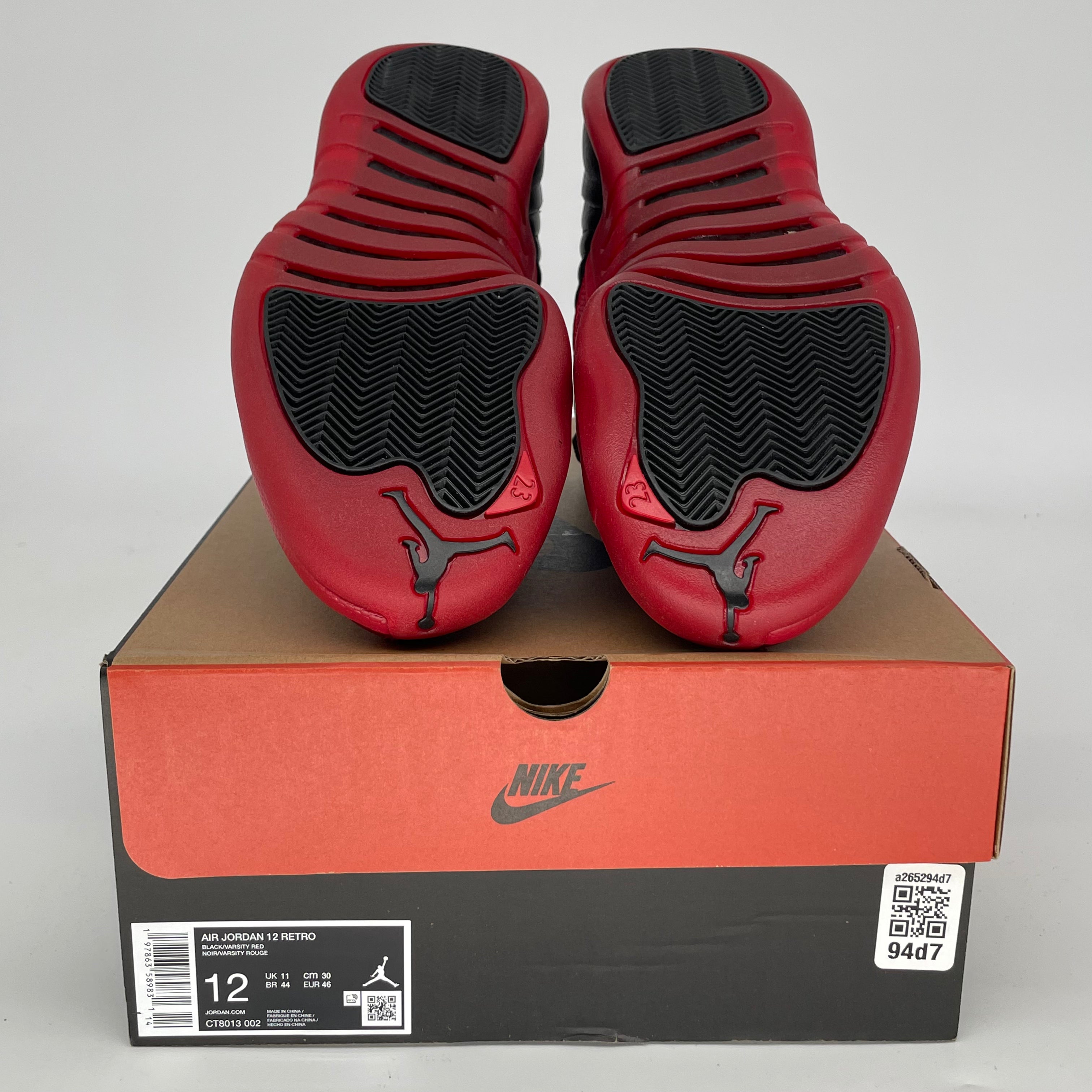 Original Air Jordan 12 Retro 'Flu Game' Basketball Shoes - Men's Size 12 (CT8013-002) - Black/Red - Perfect for NBA Games, Streetwear & Sneaker Collectors