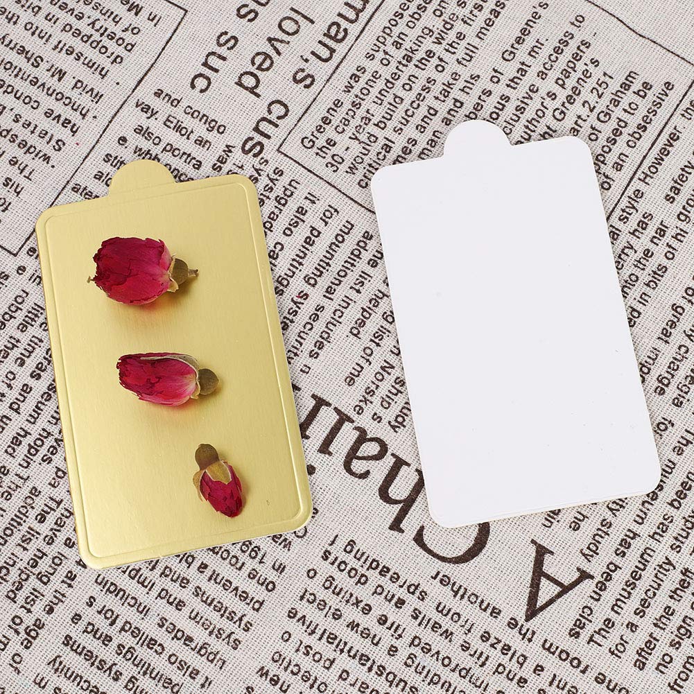 EXCLUZO 100-Pack Rectangle Golden Mousse Cake Boards - Safe & Healthy Cupcake Tray Cards for Desserts | Perfect for Birthday Cakes, Wedding Desserts & Bakery Displays