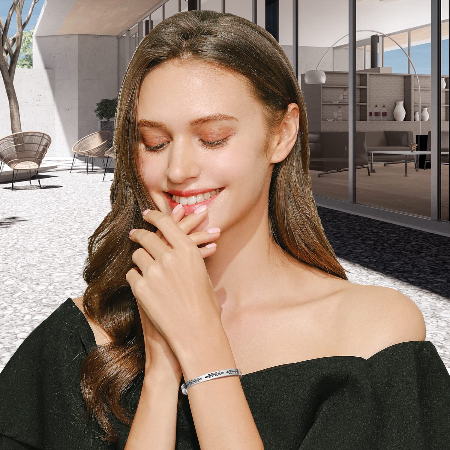 Personalized Cuff Bracelets for Women & Teen Girls - Best Friend, Sister, Mom, Daughter, Granddaughter & Cousin - Custom Jewelry for Birthday, Mother's Day, Christmas & Easter Gifts - Perfect for Everyday Wear, Special Occasions & Matching Friendship Jewelry