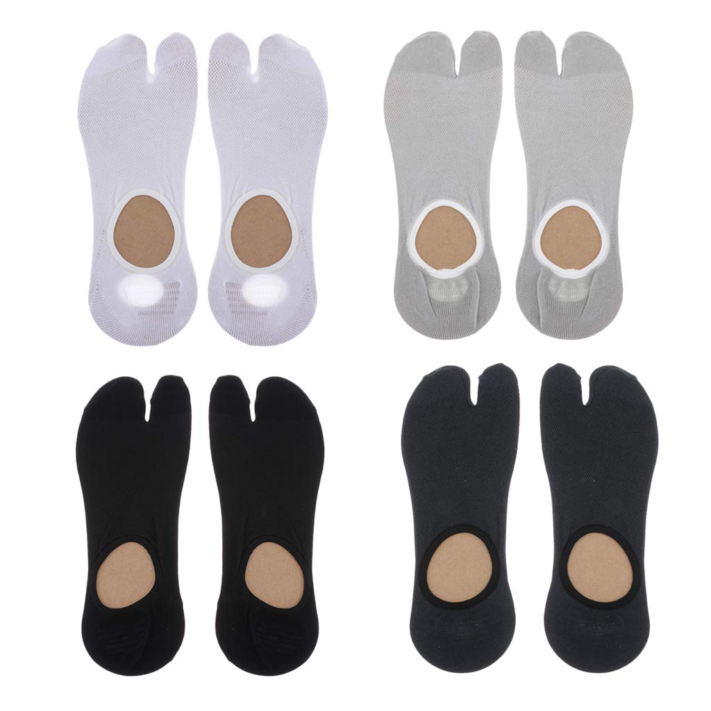 4 Colors Men's Toe Separator Socks - Breathable Japanese Tabi Socks for Yoga, Running & Home Comfort