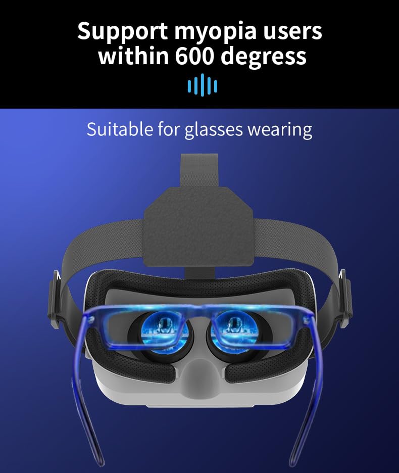VR Headset for iPhone & Android - Virtual Reality Goggles with Pupillary & Focal Adjustment for 4.7-7.2