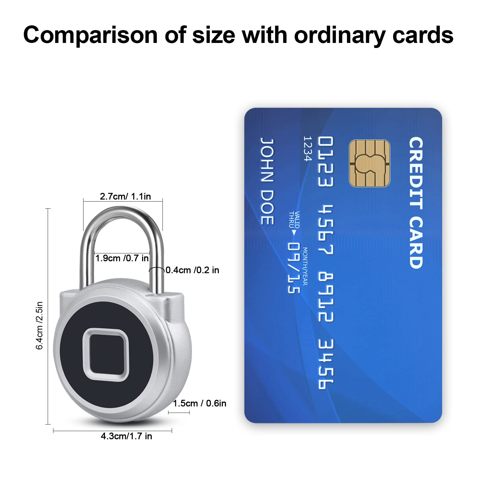 Smart Fingerprint Padlock - Keyless Bluetooth Lock for Gym, Luggage & Storage