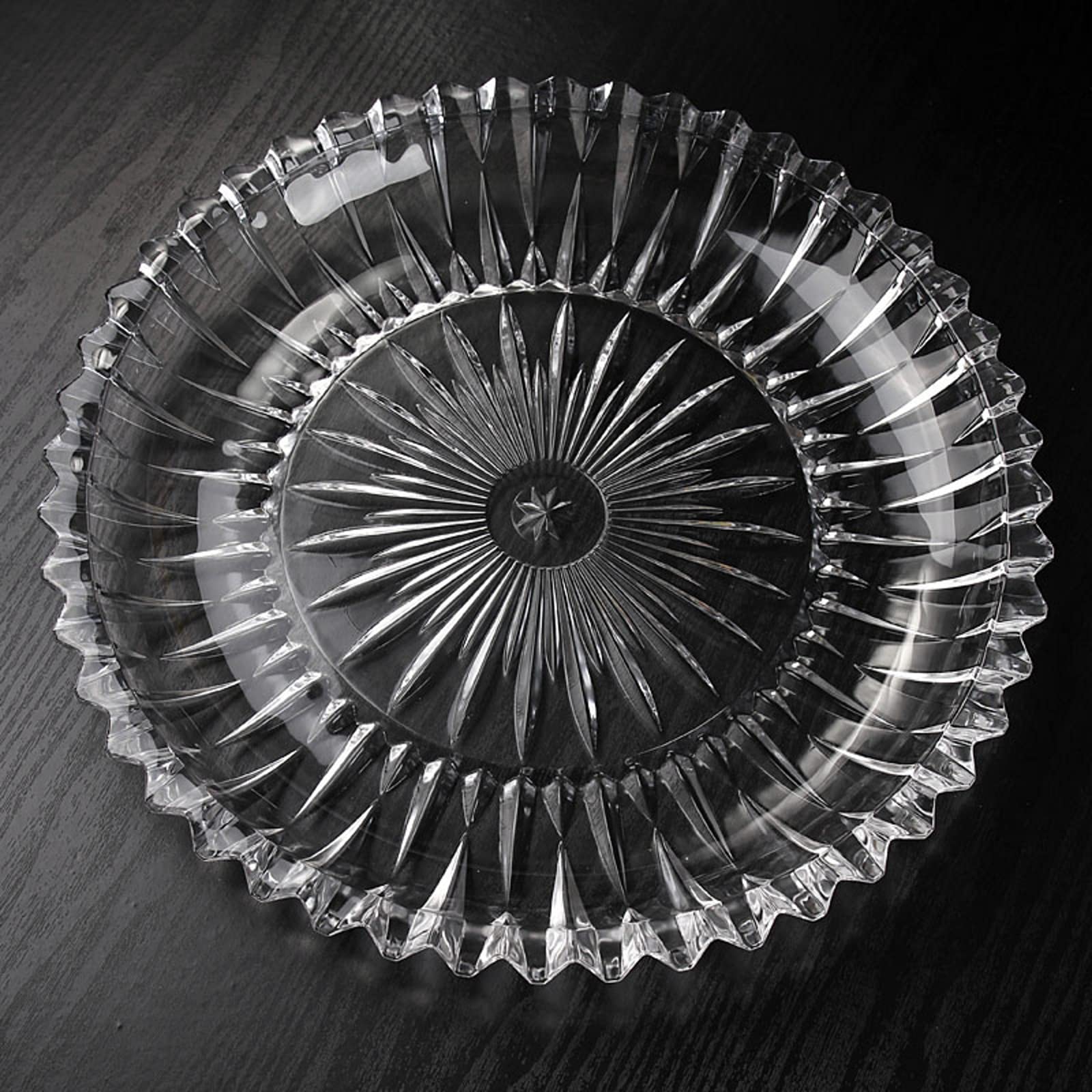 Modern Crystal Glass Fruit Basket - Reusable Tabletop Bowl Stand for Fruits, Vegetables, Snacks & Bread (H4xW37cm) - Perfect for Kitchen Counter, Dining Table, and Party Serving