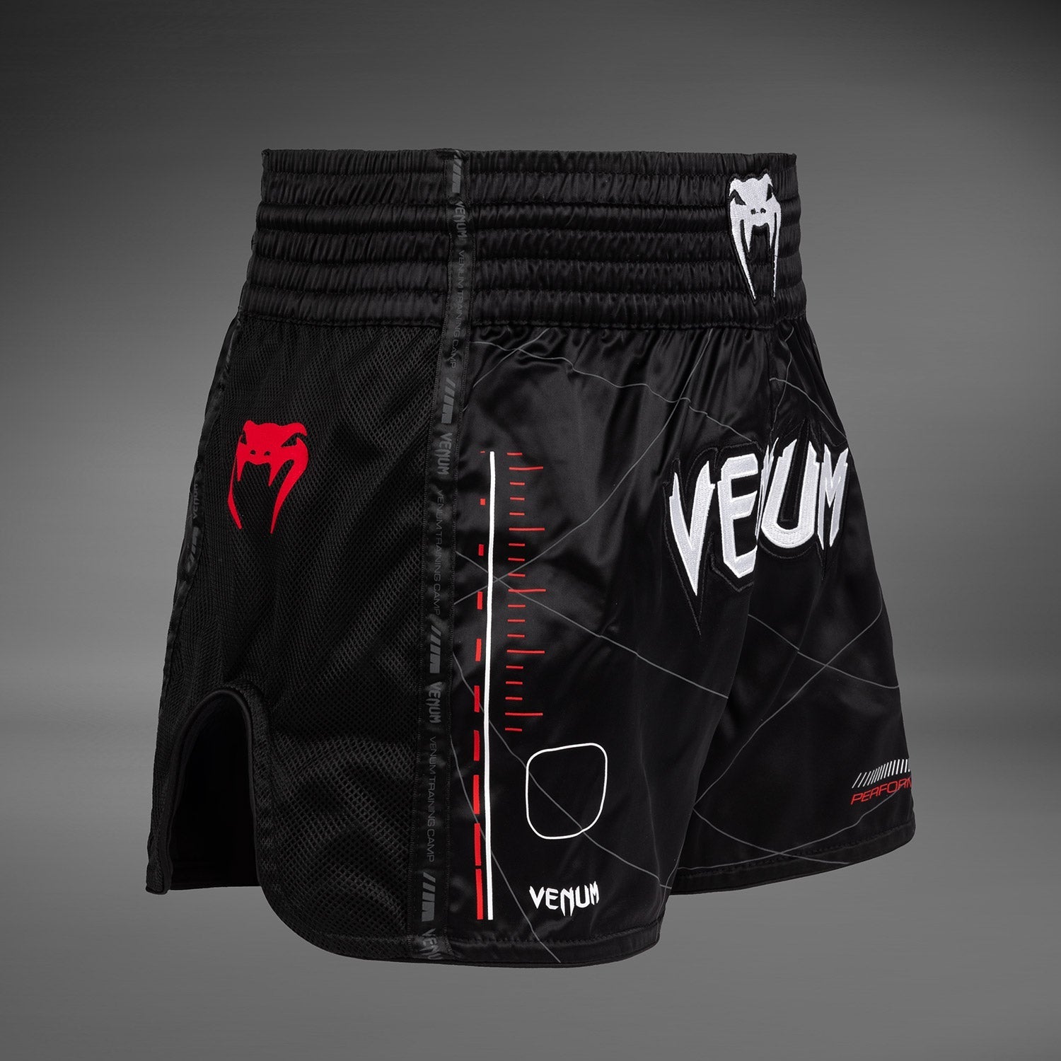 Venum Tactical XT Muay Thai Shorts for Men - Black/Fire Red - MMA, Kickboxing & Training Gear - Perfect for Combat Sports & Gym Workouts