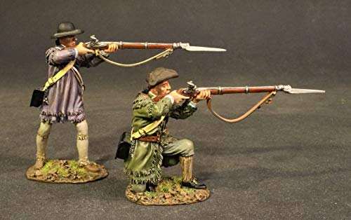 Dam-12c Two Militia Firing Battle of Oriskany Toy Soldier Set - Revolutionary War Collectible Figures for History Enthusiasts & Diorama Displays