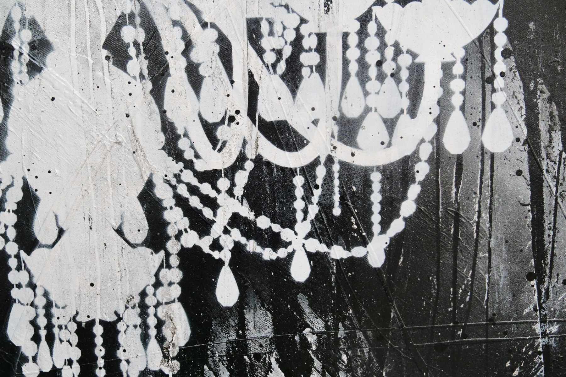 140cm x 100cm Textured Urban Pop Art Chandelier Painting - Modern Abstract Wall Decor for Living Room, Bedroom & Office