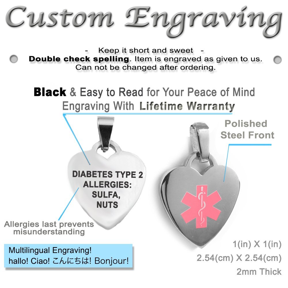 Custom Engraved Medical ID Bracelet - 316L Stainless Steel Allergy Alert Emergency Medical Jewelry for Men & Women - Perfect for Diabetes, Allergies & Emergency Situations
