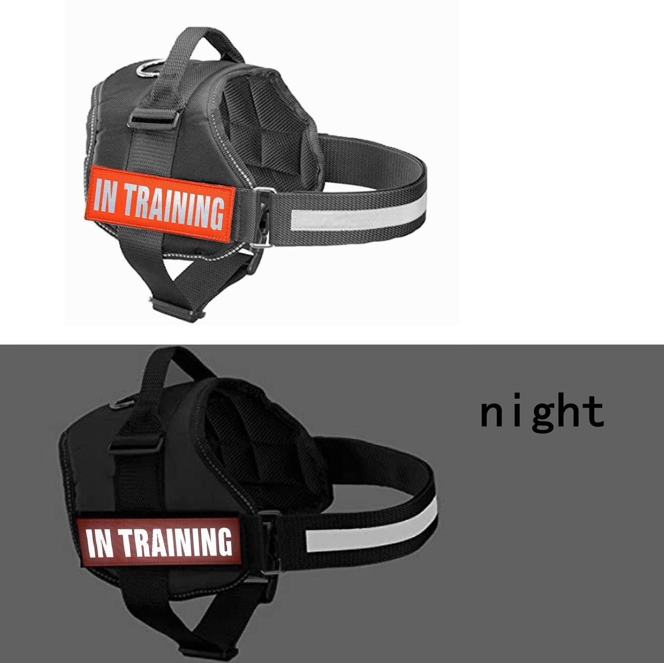 JUJUPUPS Orange Reflective Dog Patches 2 Pack - Service Dog Training Patches with Hook & Loop for Vests & Harnesses (4x1 inch) - High Visibility DO NOT PET Badges for Safety - Perfect for Training, Walks & Public Outings