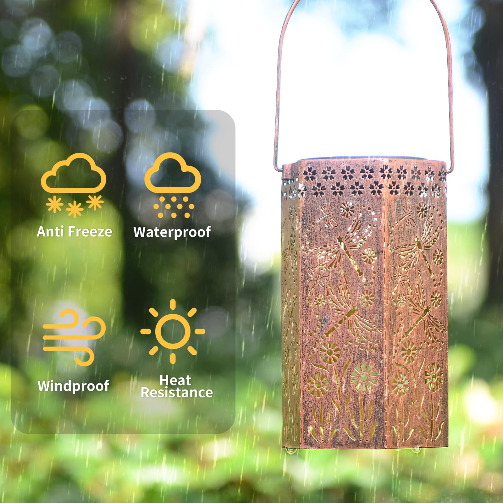 Solar Dragonfly Lights Outdoor Decor - Waterproof Hanging Garden Lights for Yard, Patio, Pathway - Perfect Gift for Women & Dragonfly Lovers - Ideal for Garden, Wedding, Party, and Home Decoration
