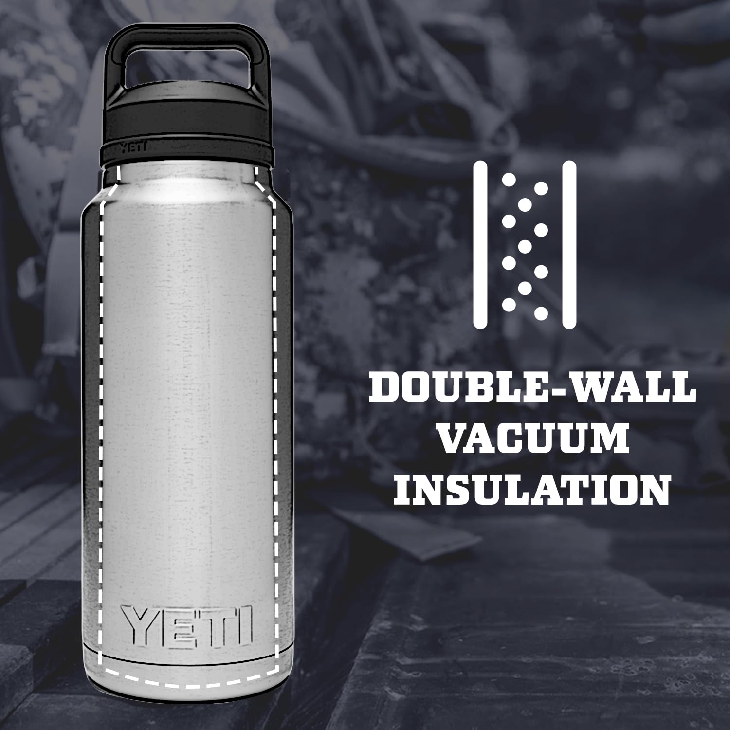 YETI Rambler 36 oz Stainless Steel Vacuum Insulated Water Bottle with Chug Cap - Seafoam Green | Leakproof & Sweatproof | Perfect for Hiking, Camping & Outdoor Adventures