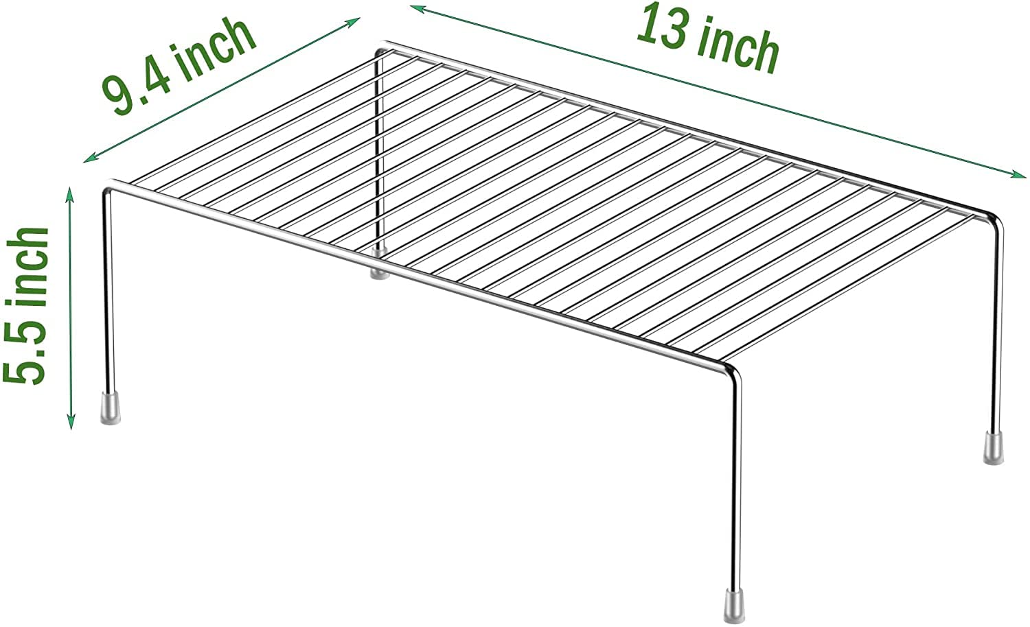 iPEGTOP 6-Pack Medium Kitchen Cabinet Shelf Organizer (13 x 9.4 Inch) - Rustproof Wire Storage Rack for Bathroom, Pantry & Countertop Organization - Space Saving Shelves for Utensils, Spices & Kitchen Supplies - Perfect for Small Apartments & Cluttered Cabinets