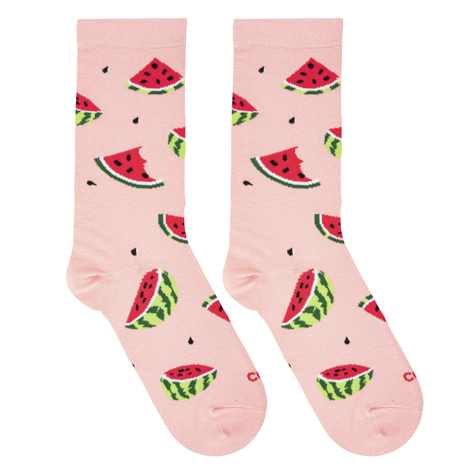 Fun Fruit Print Crew Socks for Women - Cute Novelty Cotton Socks - Perfect for Casual Wear, Gifts & Everyday Fashion