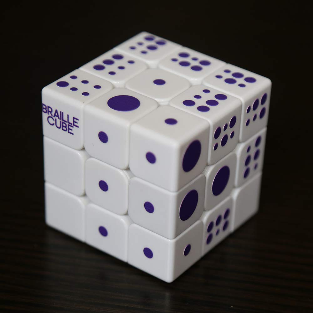 3x3x3 Speed Cube with 3D Relief Braille - Tactile Magic Cube Puzzle for Blind & Visually Impaired - 5.6cm IQ Game for Sight Seekers & Cognitive Training - Perfect for Therapy, Education & Sensory Play