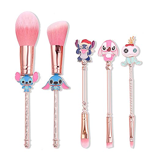 WeChip 5PCS Fairy Makeup Brush Set - Soft Bristle Cosmetic Brushes for Eyeshadow, Blush & Contouring | Perfect for Professional Makeup Artists & Beginners | Ideal for Daily Use, Travel & Gift Giving