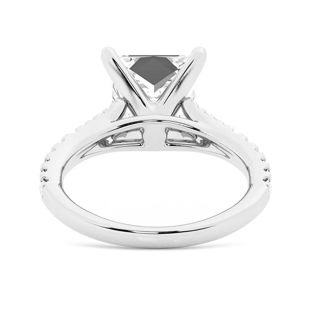 Princess Cut Split Shank Moissanite Engagement & Wedding Ring Set for Couples - Men's Matching Band - Perfect for Proposals, Anniversaries & Romantic Occasions