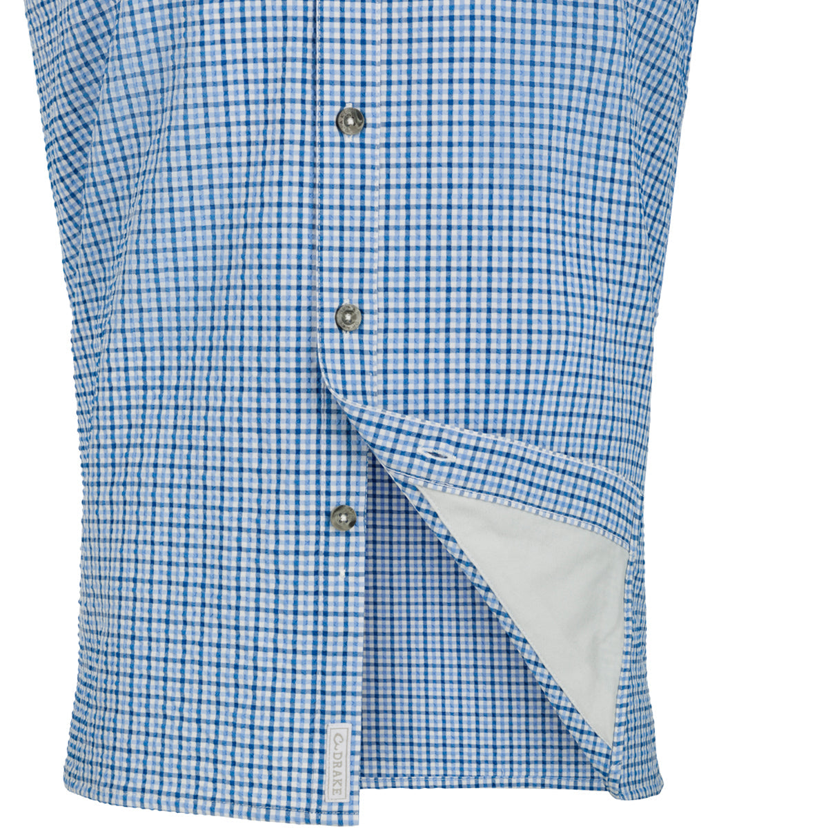 Classic Seersucker Short Sleeve Checkered Shirt for Men - Breathable Summer Casual Wear for Outdoor Activities & Beach Vacations
