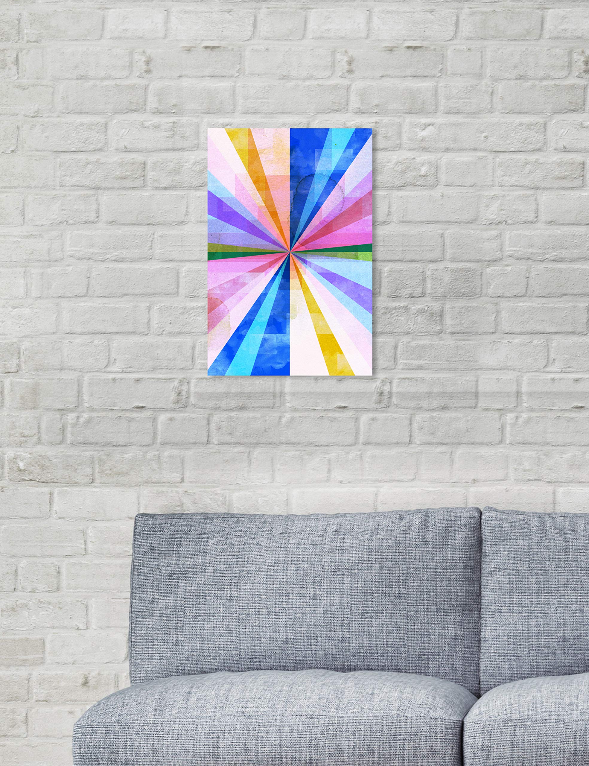 Abstract Wall Art Canvas Print 'Pastel Gateway' - Blue & Pink Modern Home Decor Painting 10
