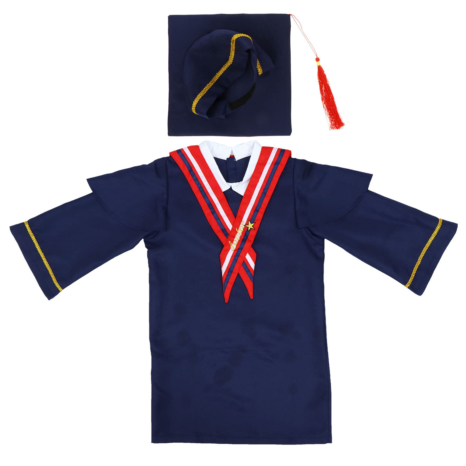 KESYOO Kids Graduation Gown & Cap Set with Tassel - Kindergarten & Preschool Graduation Dress, Baccalaureate Gown for Boys & Girls - Perfect for Graduation Ceremonies, Photo Shoots & School Events