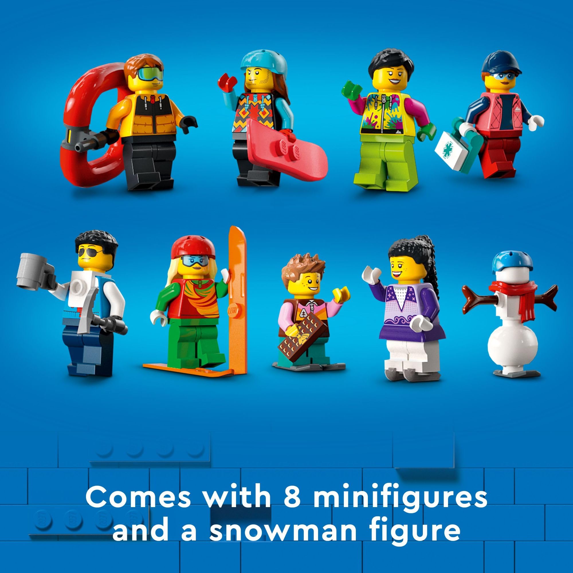 LEGO City Ski and Climbing Center Building Toy Set (60366) - 3-Level Winter Sports Playset with Ski Slope, 8 Minifigures & 2 Animal Figures - Perfect Gift for Kids & Ski Enthusiasts | Creative Winter-Themed Play for Indoor Snow Adventures