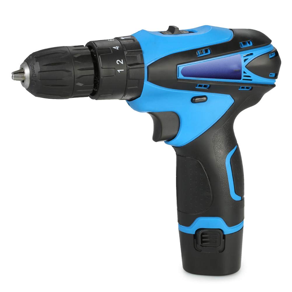 12V Cordless Electric Drill Driver with Lithium-Ion Battery & Fast Charger - Portable, Adjustable Trigger, High Power for DIY, Home Repairs & Woodworking Projects
