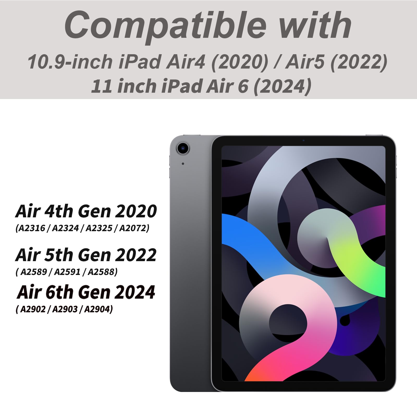 Premium Magnetic iPad Air 11 Inch Case (2025/2024 M3/M2) & iPad Air 10.9 Inch (5th/4th Gen 2022/2020) - Slim Trifold Stand Smart Cover with Apple Pencil Charging Support - Dark Green - Perfect for Work, Travel & Home Office Use
