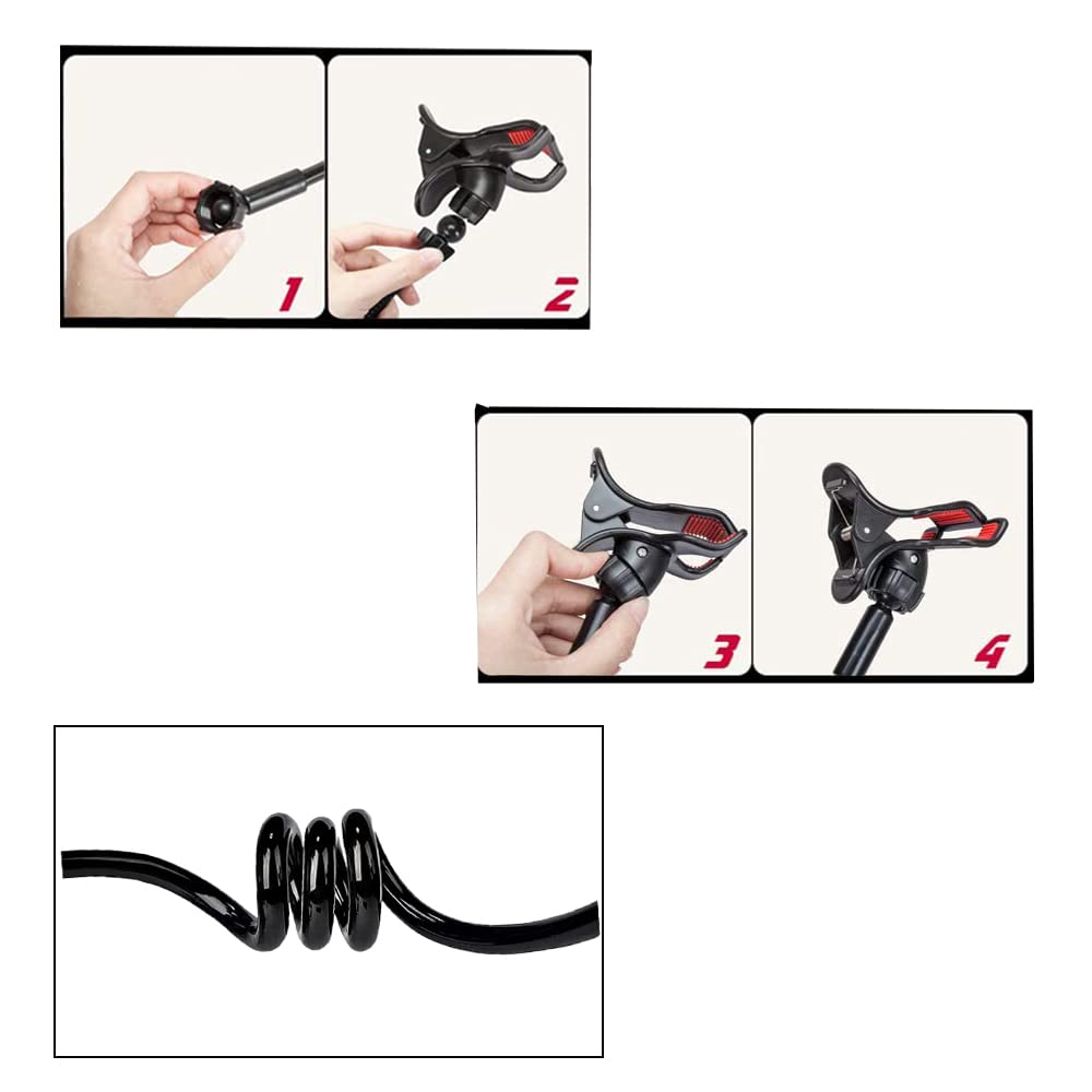 Flexible Gooseneck Phone Holder for Bed - 360° Adjustable Lazy Arm Mount with Universal Clip for iPhone, Samsung & All Smartphones | Perfect for Bedside, Desk, Office & Reading in Bed