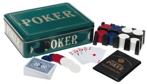 Jax Poker Game - Tin (Green) | 便携式扑克套装，适合旅行、露营、派对和家庭娱乐