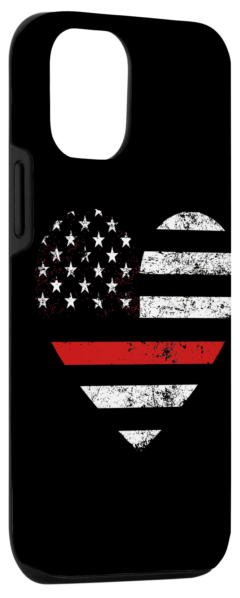 Patriotic American Flag iPhone 12/12 Pro Case - Red Line Firefighter Wife Mom Gift - Perfect for First Responders, Military & Patriotic Americans