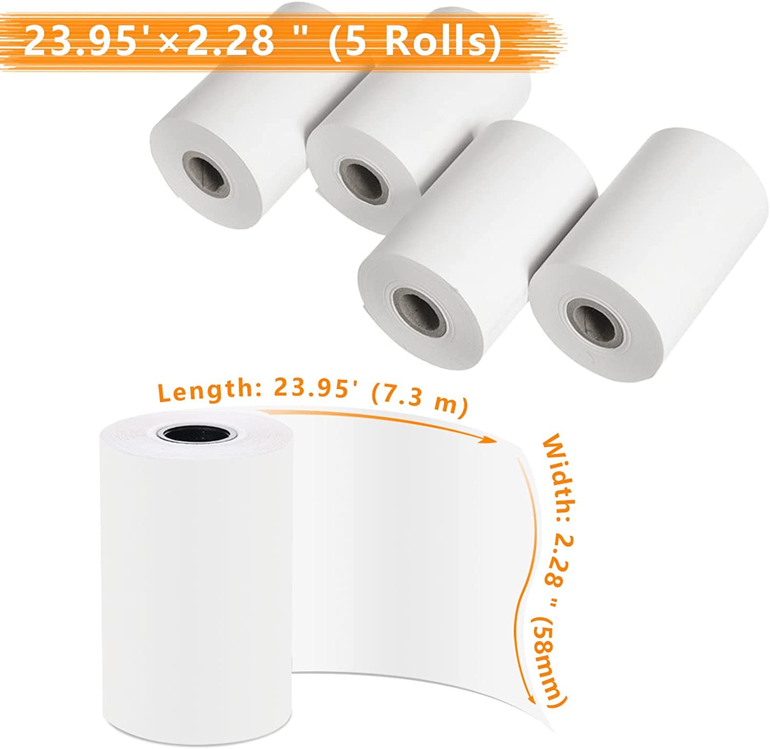 5 Rolls Kids Instant Print Camera Paper - Compatible with Children's Printing Cameras - Perfect for Birthday Parties, School Projects & Creative Play
