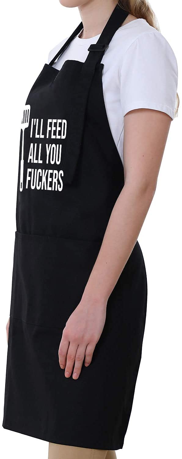Funny Apron for Men & Women with 3 Pockets - Perfect Dad Gift, Husband Present for Christmas, Thanksgiving & Birthday - Durable Cooking, Grilling & BBQ Chef Apron - Great for Kitchen, Outdoor BBQ & Holiday Gifting