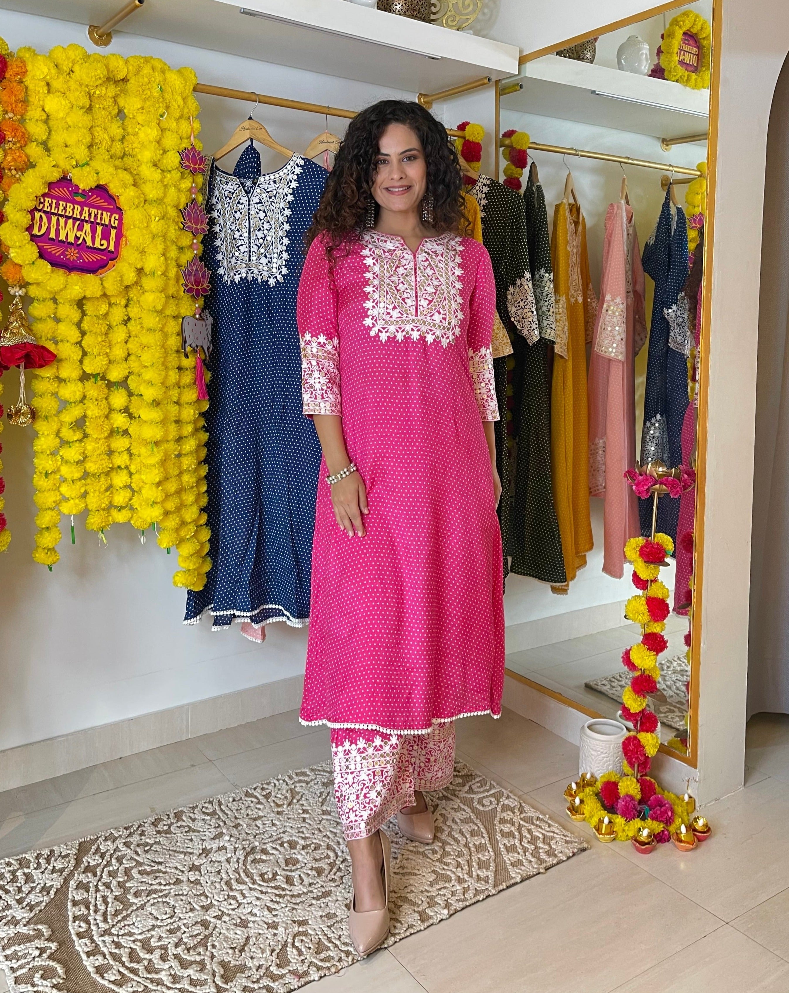 Elegant Rose Pink Silk Kurta Pants Set for Women - Traditional Indian Ethnic Wear for Parties, Weddings & Festive Occasions