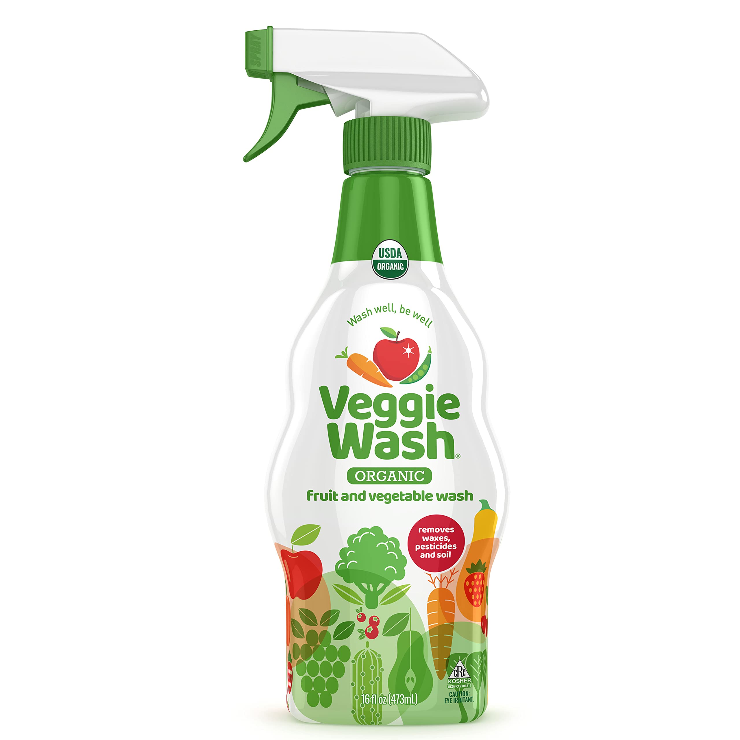 Organic Fruit and Vegetable Wash - 16 oz | Natural Veggie Cleaner for Fresh Produce | Perfect for Washing Berries, Leafy Greens & Kids' Snacks