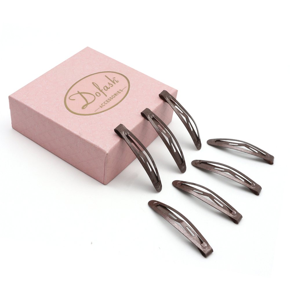 4.5CM/1.77IN Mini Slim Snap Hair Clips - 20PCS Thin Hair Barrettes for Women, Braided Hair Accessories (Brown) - Perfect for Daily Styling, Office, School and Special Occasions