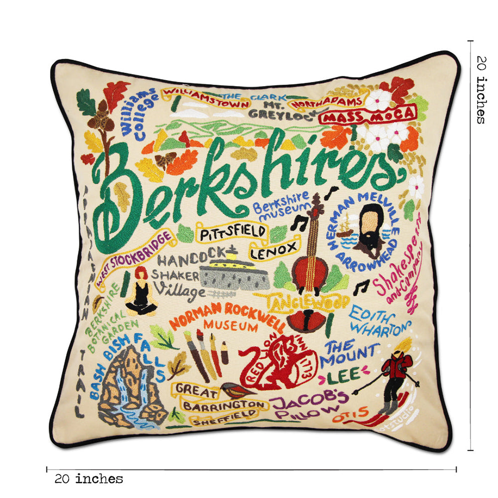Hand Embroidered Decorative Throw Pillow Covers - Berkshire Inspired Floral Design for Sofa, Bed & Home Decor - Premium Cotton Linen Blend Cushion Case