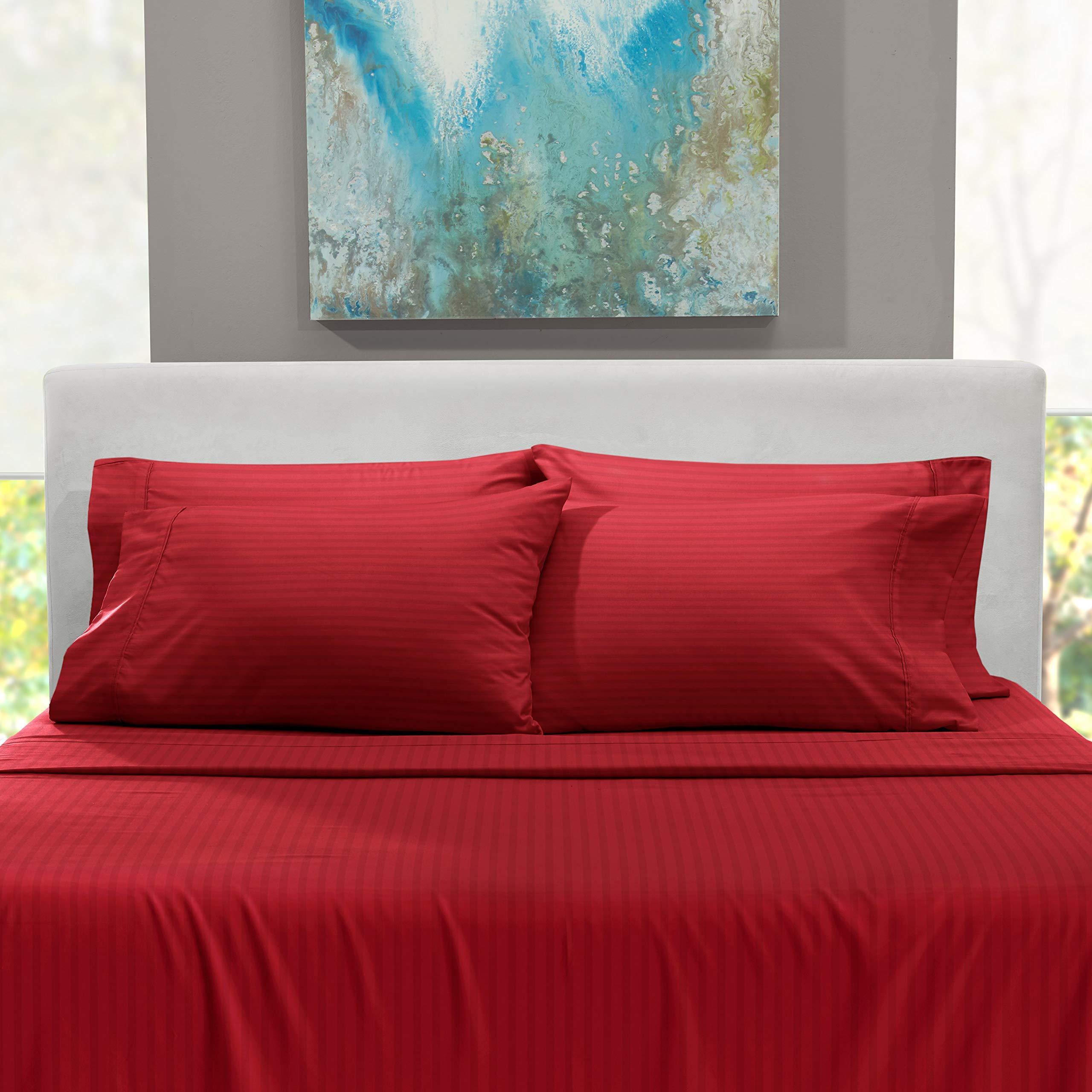 5-Piece Split Queen Sheet Set for Adjustable Beds - 100% Pure Cotton 800 Thread Count Ultra Soft Bedding with 15