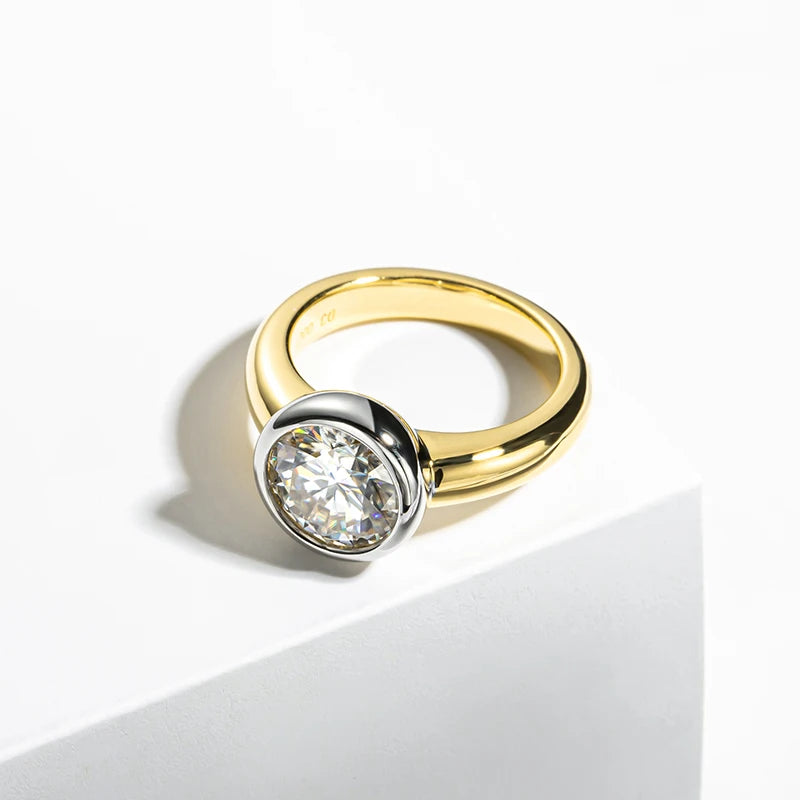 925 Sterling Silver 3 Carat Round Moissanite Engagement Ring for Women - Elegant Wedding Band, Promise Ring & Anniversary Gift - Perfect for Proposals, Bridal Jewelry & Special Occasions