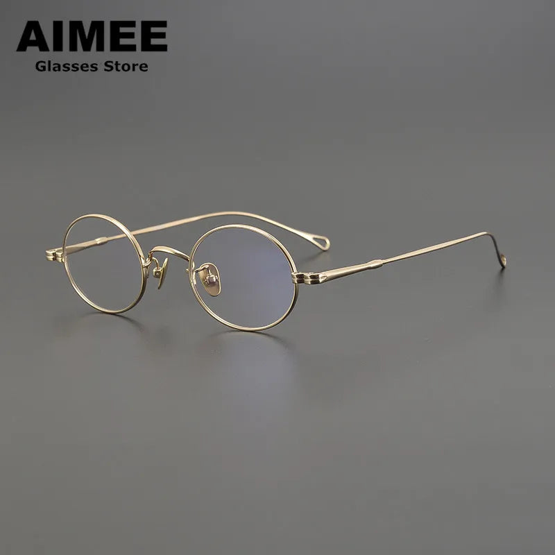 Aimee Unisex Full Rim Small Oval Round Titanium Eyeglasses Frame 85001 - Lightweight & Durable Eyewear for Men & Women - Perfect for Reading, Work, and Everyday Use