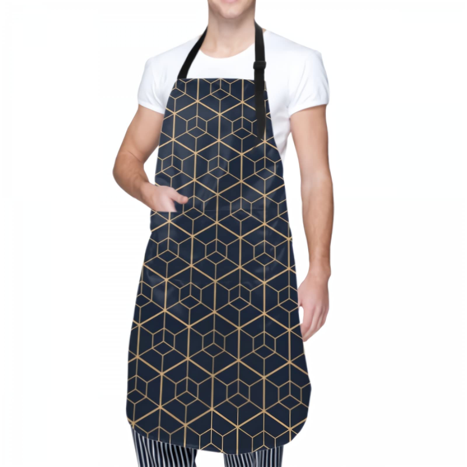 Waterproof Adjustable Kitchen Apron with 2 Pockets - Durable Bib Apron for Cooking, Grilling & Baking - Perfect for Chefs, BBQ & Home Kitchen Use