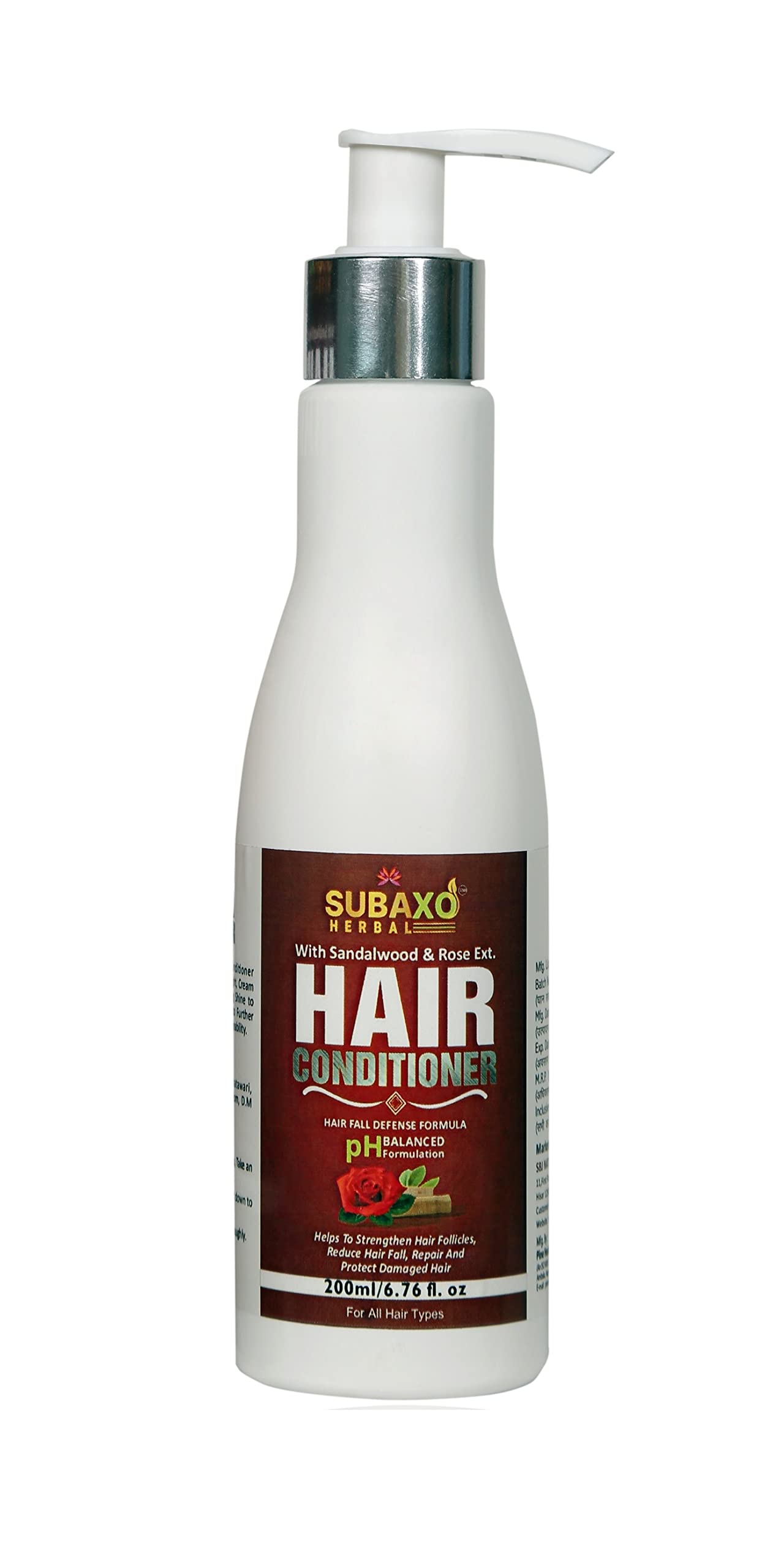 SUBAXO Herbal Hair Conditioner for All Hair Types - Repairs Damage & Strengthens Hair with Natural Ingredients (200ml) | Perfect for Daily Use, Salon-Quality Results at Home