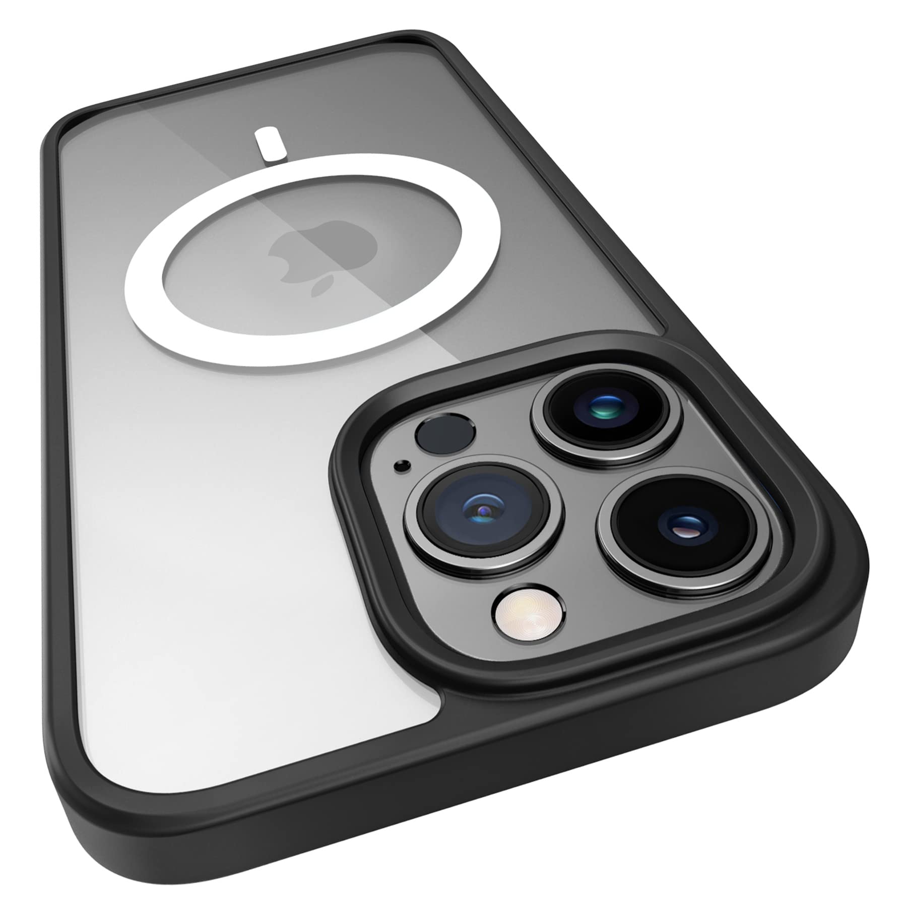 OTOFLY Magnetic Clear Shockproof Slim Thin Phone Case for iPhone 13 Pro 6.1 inch - Compatible with MagSafe, Durable Protection (Black) | Perfect for Everyday Use, Travel & Work