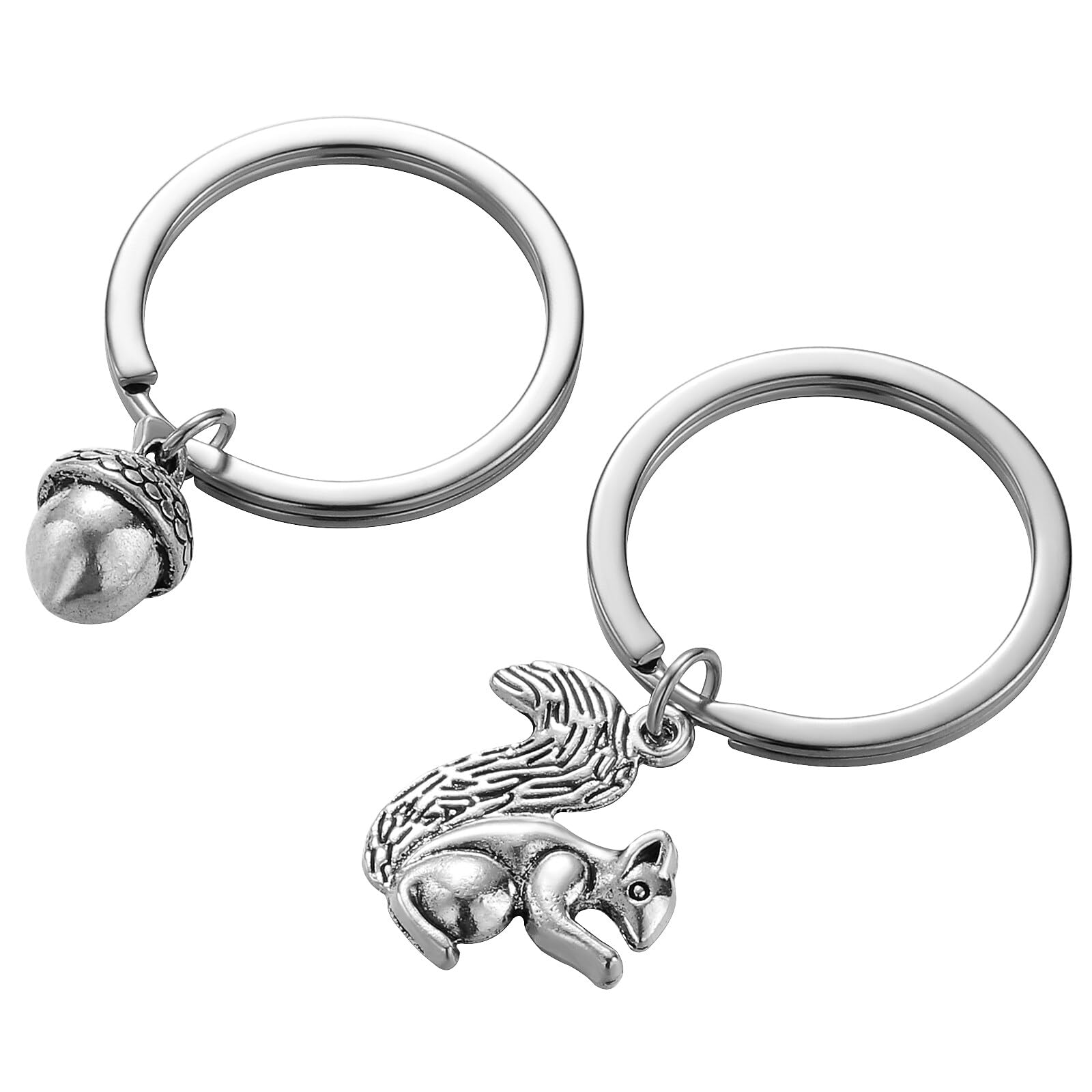 Amosfun 2Pcs Cute Squirrel Keychain Set with Pine Cone Charm - Matching Couple Keychains for Christmas, Anniversary, Valentine's Day & Birthday Gifts - Perfect for Couples, Friends & Family