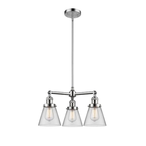 Innovations 207-PC-G62 3-Light Modern Chandelier in Polished Chrome - Elegant Dining Room & Bedroom Ceiling Light Fixture for Home Decor