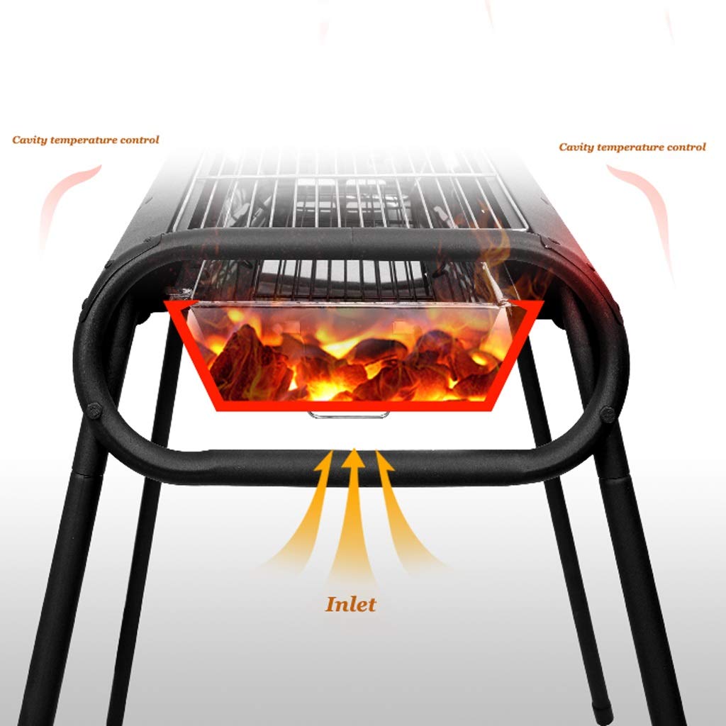 Portable Stainless Steel Charcoal BBQ Grill for Outdoor Cooking, Camping, Picnics & Backyard Parties